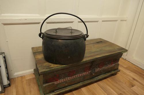 19th Century Copper Cooking Pot Cauldron with Lid (1 of 6)