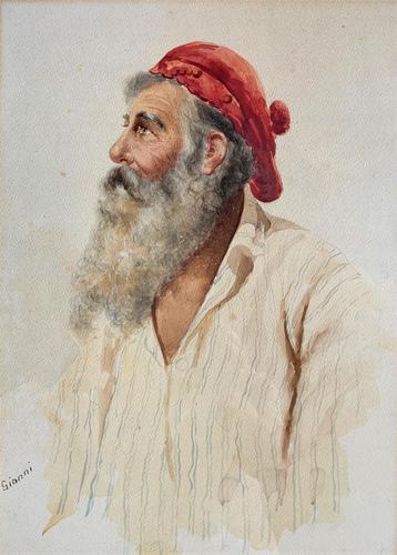 A Fine Mid 20th Century Italian Portrait Watercolour Painting Of A Bearded Gentleman (1 of 10) A Fine Mid 20th Century Italian Portrait Watercolour Painting Of A Bearded Gentleman (1 of 10)