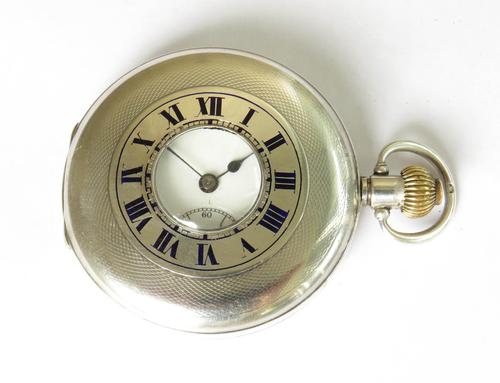 Antique Silver Moeris Half Hunter Pocket Watch (1 of 5)