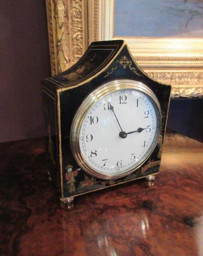 Small Antique Chinoiserie Gilt Mantel Clock (1 of 7)