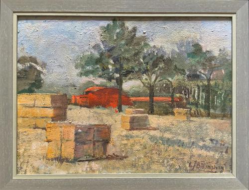 Lovely Original 20th Century Vintage Impressionist Harvest Haystack Landscape Painting (1 of 12) Lovely Original 20th Century Vintage Impressionist Harvest Haystack Landscape Painting (1 of 12)