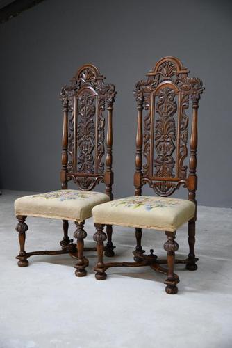 Pair William & Mary Style Chairs (1 of 12)