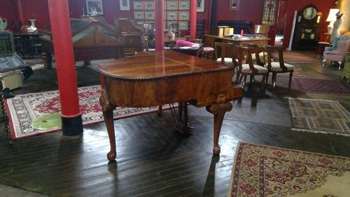 Elegant English Eavestaff Queen Anne Style Grained Walnut Grand Piano with Matching Duet Piano Stool (1 of 8) Elegant English Eavestaff Queen Anne Style Grained Walnut Grand Piano with Matching Duet Piano Stool (1 of 8)