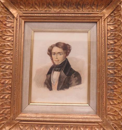 Miniature Portrait Giltwood Frame c.1860 (1 of 5)