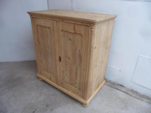 Georgian 2 Door 2 Drawer Antique Pine Kitchen / Storage Cupboard to wax / paint (1 of 12)