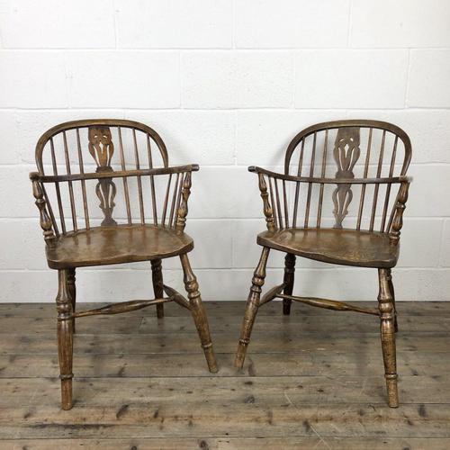 Pair of Antique Windsor Armchairs (1 of 9)