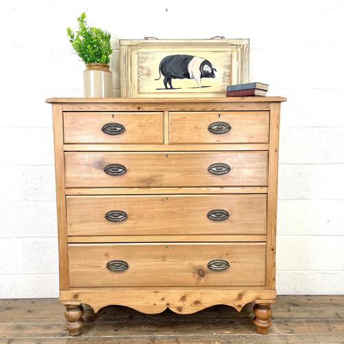 Victorian Pine Chest of Drawers (1 of 9)