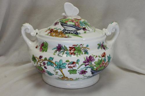 Ridgway Hand Coloured Porcelain Lidded Sugar Bowl (1 of 4)