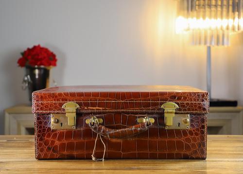 Asprey of London Croc Skin Suitcase c.1900 (1 of 10)