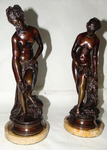 Pair of Victorian Bronzes - Diana Bathing (1 of 9)