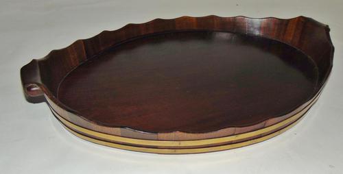 Dutch Oval Mahogany Brass Bound Tray (1 of 5)