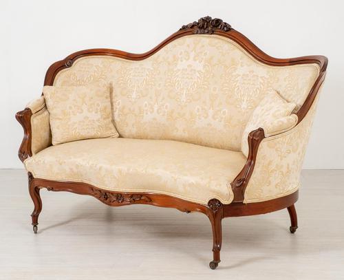 Victorian Mahogany Carved Settee (1 of 7)