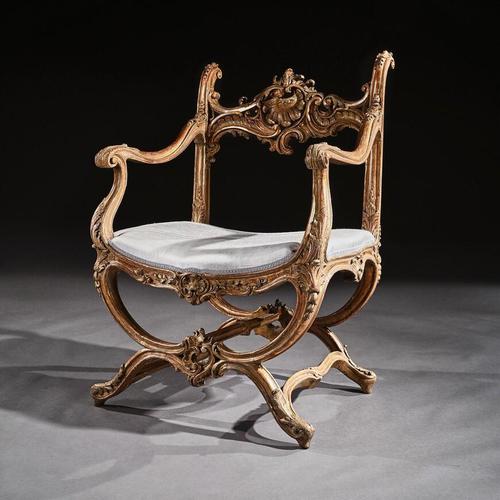 Fine 19th Century Italian Venetian Carved Giltwood Armchair (1 of 9) Fine 19th Century Italian Venetian Carved Giltwood Armchair (1 of 9)