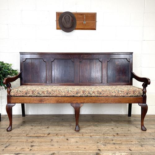 Antique George III Oak Settle Bench (1 of 10)