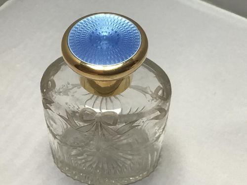 Silver Gilt and Blue Enamel Perfume Bottle (1 of 5)