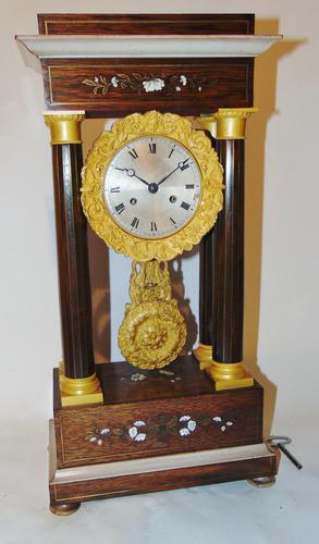 French Charles X Rosewood Portico Clock (1 of 9)