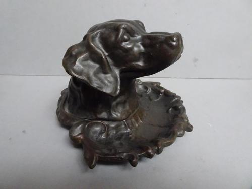 Antique Bronze Inkwell - Dog's Head (1 of 6) Antique Bronze Inkwell - Dog's Head (1 of 6)