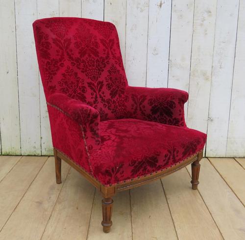 Antique French High Back Armchair (1 of 8)