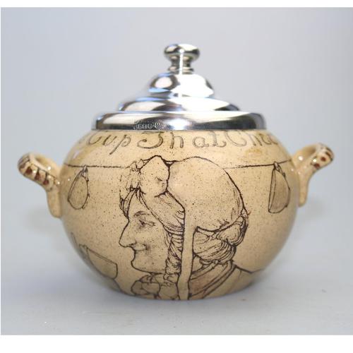 Attractive & Good Royal Doulton Stoneware Motto Ware Lidded Bowl - Tea c.1915 (1 of 8) Attractive & Good Royal Doulton Stoneware Motto Ware Lidded Bowl - Tea c.1915 (1 of 8)