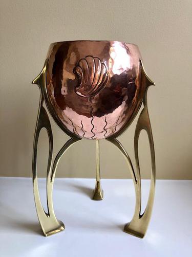 Jugendstil WMF Copper & Brass Jardiniere Planter, Art Nouveau (1 of 11)