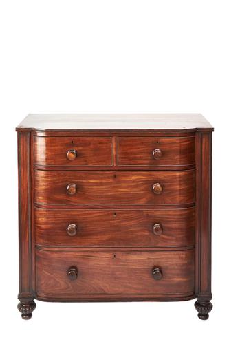 Fine Regency Mahogany D Front 5 Drawer Chest (1 of 6)