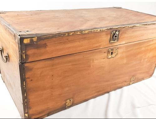 19th Century Camphor Wood Trunk Brass Fittings (1 of 7)