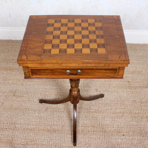 Rosewood Games Table Chess Board Folding Card Table 19th Century (1 of 16)