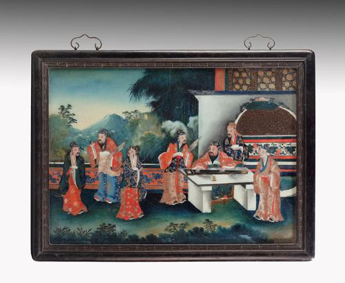 Good Early 20th Century Chinese Reverse Glass Painting (1 of 4) Good Early 20th Century Chinese Reverse Glass Painting (1 of 4)