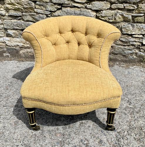 Small Antique Victorian Upholstered Salon Chair (1 of 17)