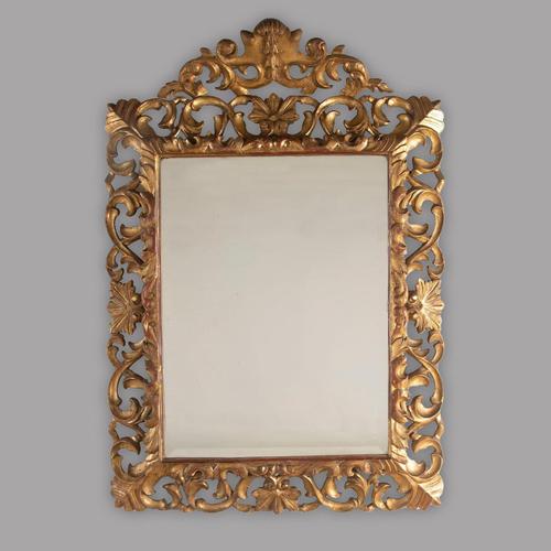 19th Century Carved Italian Florentine Giltwood Bevelled Mirror (1 of 1)