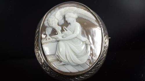 Antique Victorian Large Silver Carved Cameo Shell Large Brooch (1 of 12) Antique Victorian Large Silver Carved Cameo Shell Large Brooch (1 of 12)
