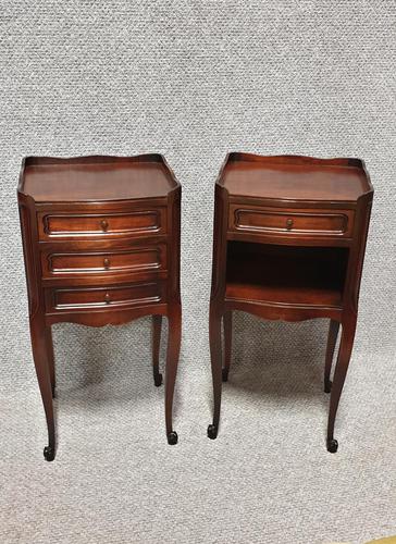 Pair French Mahogany Bedside Cabinets (1 of 3)