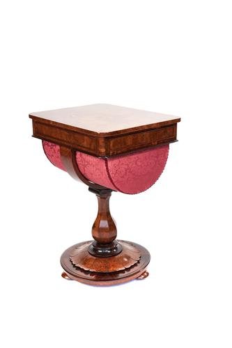 Fine Early Victorian Burr Walnut Work Table (1 of 10) Fine Early Victorian Burr Walnut Work Table (1 of 10)
