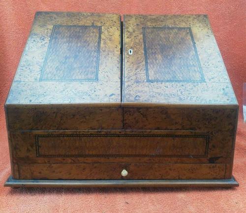 Antique Victorian Letter Sorter Writing Box Burl Walnut Veneer C1880s (1 of 12)