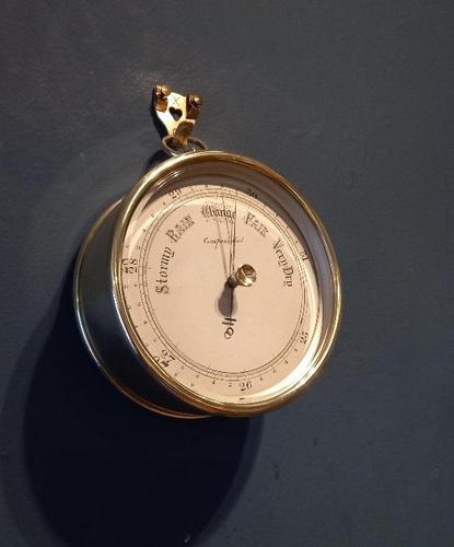 Antique Victorian Polished Brass Marine Barometer (1 of 6)