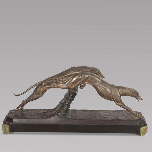 Charles Charles French Art Deco Bronze Two Greyhounds (1 of 6)