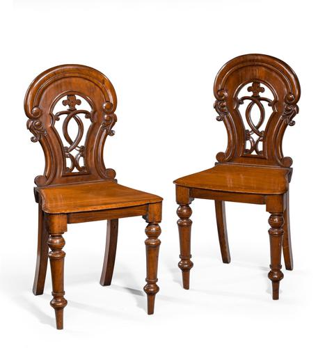 Pair of Early Victorian Period Hall Chairs (1 of 3) Pair of Early Victorian Period Hall Chairs (1 of 3)