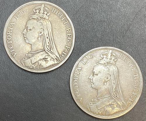Victorian Silver Crowns 1891 '2 of' (1 of 2) Victorian Silver Crowns 1891 '2 of' (1 of 2)