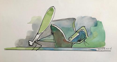 Original Watercolour 'Damsel Flies' by Toby Horne Shepherd 1909-1993 c.Signed (1 of 1) Original Watercolour 'Damsel Flies' by Toby Horne Shepherd 1909-1993 c.Signed (1 of 1)