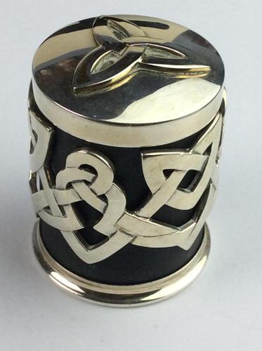 Solid Silver "Hallmarked" Celtic  Lidded Pot Very Unusual Available Worldwide (1 of 10)