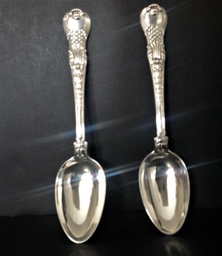 Pair of Paul Storr Antique Georgian Silver Coburg Tablespoons (1 of 8)