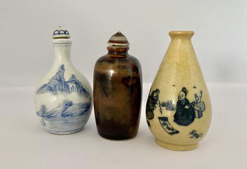 Trio of Chinese Snuff Bottles c.1920 (1 of 7) Trio of Chinese Snuff Bottles c.1920 (1 of 7)
