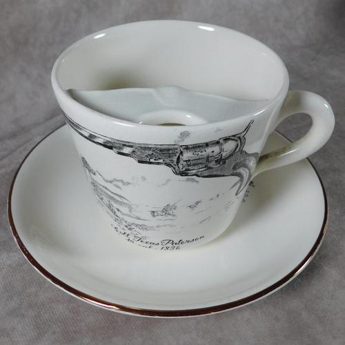 Gray's Pottery "Colt Texas Paterson"Moustache Cup & Saucer (1 of 6) Gray's Pottery "Colt Texas Paterson"Moustache Cup & Saucer (1 of 6)
