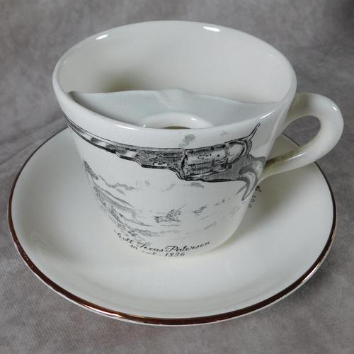 Gray's Pottery "Colt Texas Paterson"Moustache Cup & Saucer (1 of 6)