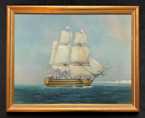 Original Seascape Oil Painting of 18th Century HMS Victory Docked White Cliffs Of Dover (1 of 11) Original Seascape Oil Painting of 18th Century HMS Victory Docked White Cliffs Of Dover (1 of 11)