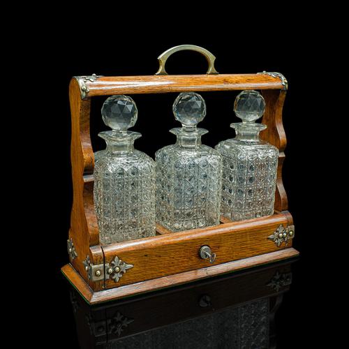 Antique Locking Tantalus, English, Oak, Glass, Decanter Case, Edwardian, C.1910 (1 of 12) Antique Locking Tantalus, English, Oak, Glass, Decanter Case, Edwardian, C.1910 (1 of 12)
