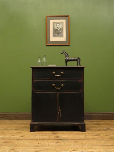 Small Antique Black Painted Cabinet with Drawers, Printer Cupboard, Gothic (1 of 17) Small Antique Black Painted Cabinet with Drawers, Printer Cupboard, Gothic (1 of 17)