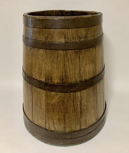 Antique Oak Coopered Barrel Stick Umbrella Stand (1 of 5)