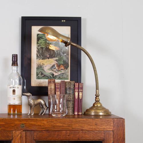 Good Brass Gooseneck Desk Lamp c.1915 (1 of 8) Good Brass Gooseneck Desk Lamp c.1915 (1 of 8)