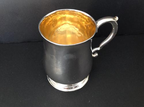 Antique Georgian Gilded Silver Tankard - 1750 (1 of 4)